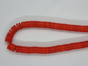 HEISHI BEADS - DYED SYNTH. TURQUOISE - 12MM - LIGHT RED