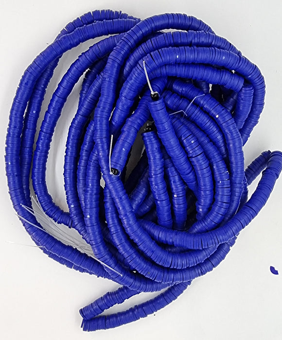 POLYMER CLAY HEISHI BEADS - 8MM - ROYAL BLUE