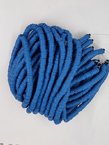 POLYMER CLAY HEISHI BEADS - 8MM - STEEL BLUE