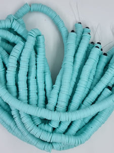 POLYMER CLAY HEISHI BEADS - 8MM - AQUAMARINE