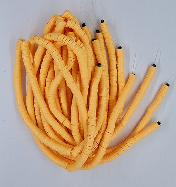 POLYMER CLAY HEISHI BEADS - 8MM - GOLDEN YELLOW