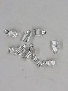 FOLDING CRIMP ENDS - BRASS - SILVER COLOUR