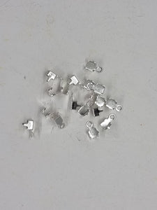 CUP CHAIN CONNECTOR ENDS - 6.5X3.5MM BRASS - SILVER COLOUR
