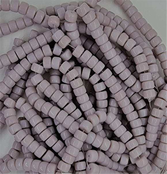 8X5-6MM COLUMN GLASS BEADS - LAVENDER BLUSH