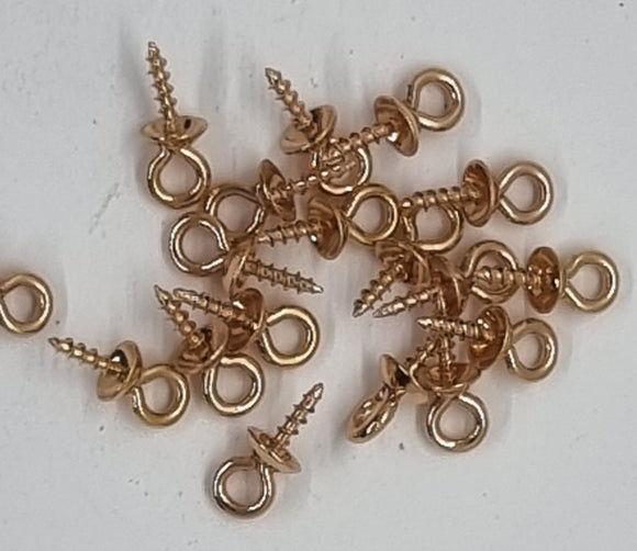BAIL HANGER - S/STEEL SCREW EYE PIN PEG - 10X4MM - ROSE GOLD