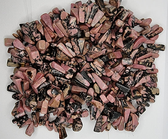 GEMSTONE BEAD CHIPS - NATURAL RHODONITE