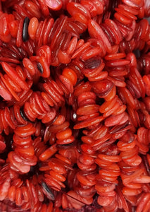 NATURAL SHELL BEAD CHIPS - RED