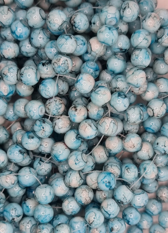 8MM GLASS BEADS - SKY BLUE