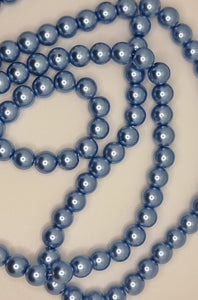 8MM GLASS ROUND PEARLS - BLUE/GREY