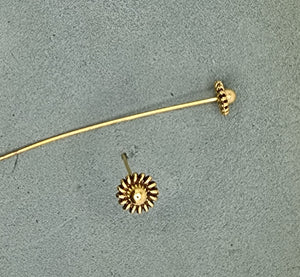HEAD PINS - FANCY HEAD PINS - ANTIQUE GOLD