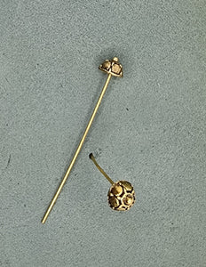 HEAD PINS - FANCY HEAD PINS - ANTIQUE GOLD