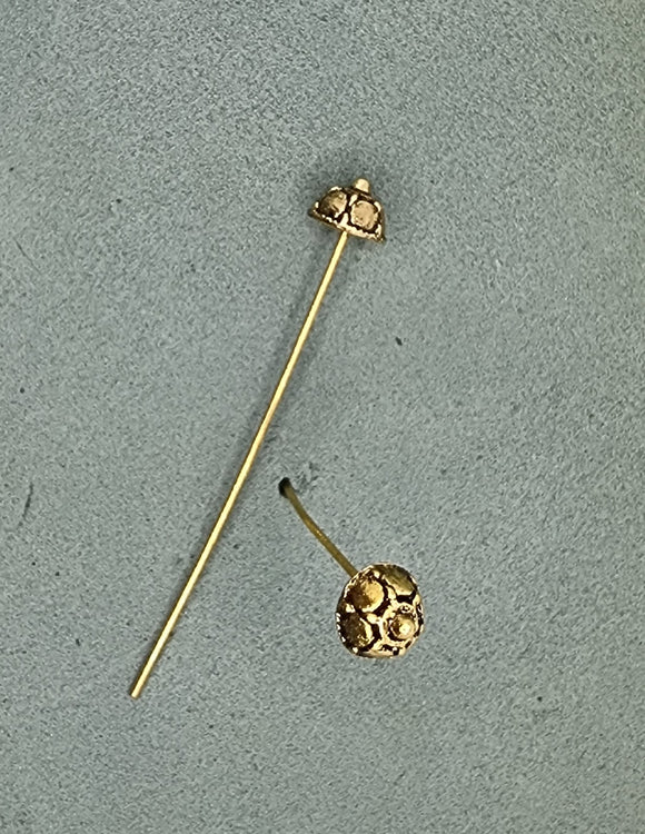 HEAD PINS - FANCY HEAD PINS - ANTIQUE GOLD