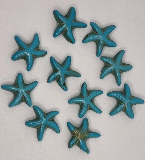 CHARMS - STARFISH - 15.5 X 13.5 X 5.5MM - DARK CYAN