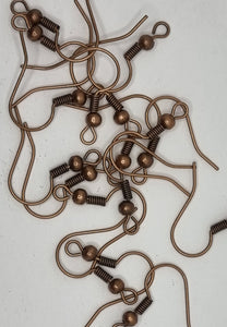 EARRING FINDINGS - 18X19MM HOOKS - BRASS - COPPER COLOUR