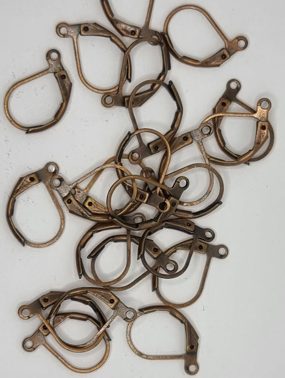 EARRING FINDINGS - LEAVERBACK - COPPER COLOUR
