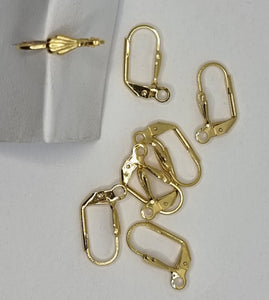 EARRING FINDINGS - LEAVERBACK - 24K GOLD PLATED