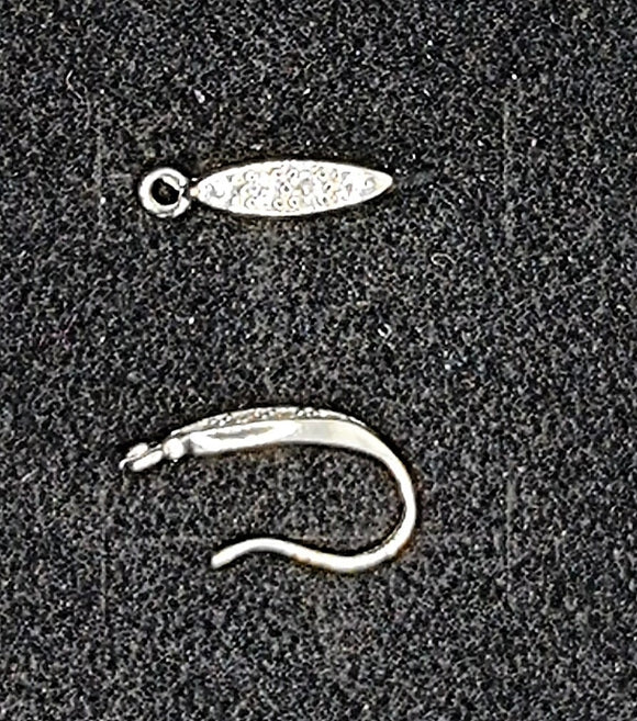 EARRING FINDINGS - HOOKS - 925 S/S WITH 4 CUBIC ZIRCONIAS