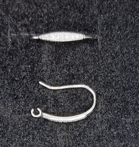EARRING FINDINGS - HOOKS - 925 S/S WITH 7 CUBIC ZIRCONIAS
