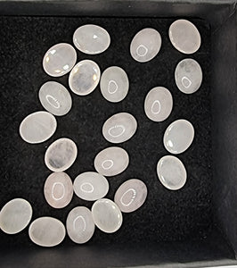 CABOCHONS 10 X 8MM OVAL - ROSE QUARTZ