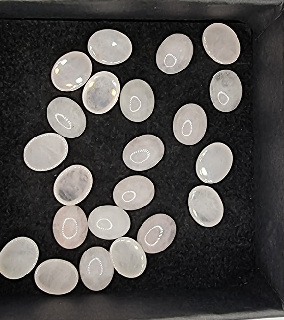 CABOCHONS 10 X 8MM OVAL - ROSE QUARTZ