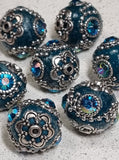 18-20MM INDONESIAN ROUND BEADS - TEAL