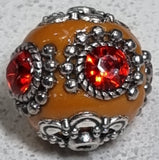 18-20MM INDONESIAN ROUND BEADS - DARK ORANGE