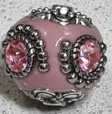 18 X 20MM INDONESIAN ROUND BEADS - PINK
