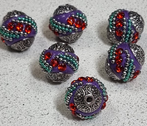 15MM INDONESIAN ROUND BEADS -LIGHT PURPLE