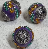 15MM INDONESIAN ROUND BEADS -LIGHT PURPLE No 2