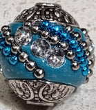 15MM INDONESIAN ROUND BEADS -LIGHT BLUE