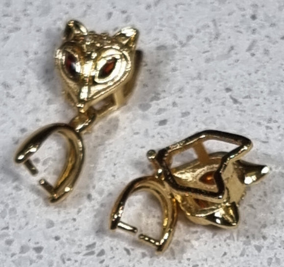 BAIL HANGER WITH ICE PICK - BRASS - 18K GOLD PLATED - 19X7.5X6.5MM