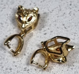 BAIL HANGER WITH ICE PICK - BRASS - 18K GOLD PLATED - 19X7.5X6.5MM