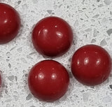 CABOCHON - 6 X 3-3.5MM SYNTHETIC CORAL - HALF ROUND