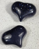 CABOCHON - 20X25X11-13MM SYN. BLUE GOLDSTONE - HEART