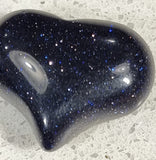 CABOCHON - 20X25X11-13MM SYN. BLUE GOLDSTONE - HEART