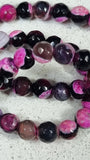 6MM NATURAL FACETED FIRE CRACKLE AGATE BEADS - ORCHID