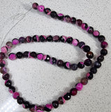 6MM NATURAL FACETED FIRE CRACKLE AGATE BEADS - ORCHID