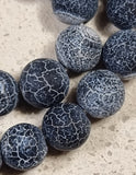 8MM NATURAL WEATHERED AGATE/CRACKLE AGATE - BLACK