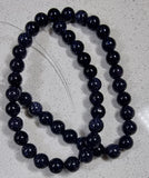 8MM SYNTHETIC BLUE GOLDSTONE BEADS