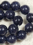 8MM SYNTHETIC BLUE GOLDSTONE BEADS