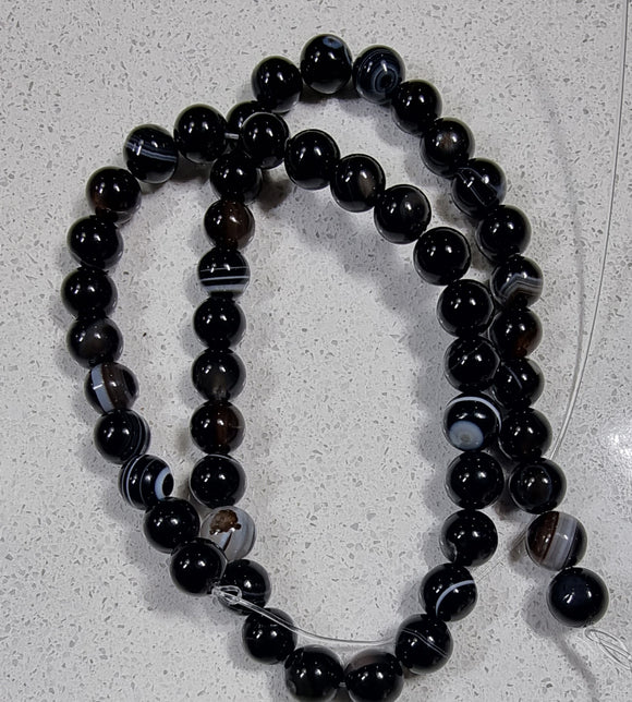 8MM NATURAL STRIPED/BANDED AGATE