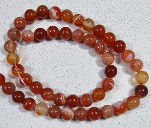 8MM NATURAL STRIPED/BANDED AGATE