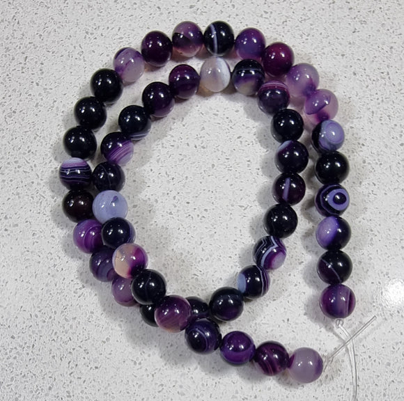 8MM NATURAL STRIPED/BANDED AGATE