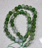 8MM NATURAL FIRE CRACKLE AGATE - LAWN GREEN