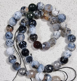 8MM NATURAL FIRE CRACKLE AGATE - WHITE MOTTLE