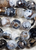 8MM NATURAL FIRE CRACKLE AGATE - WHITE MOTTLE