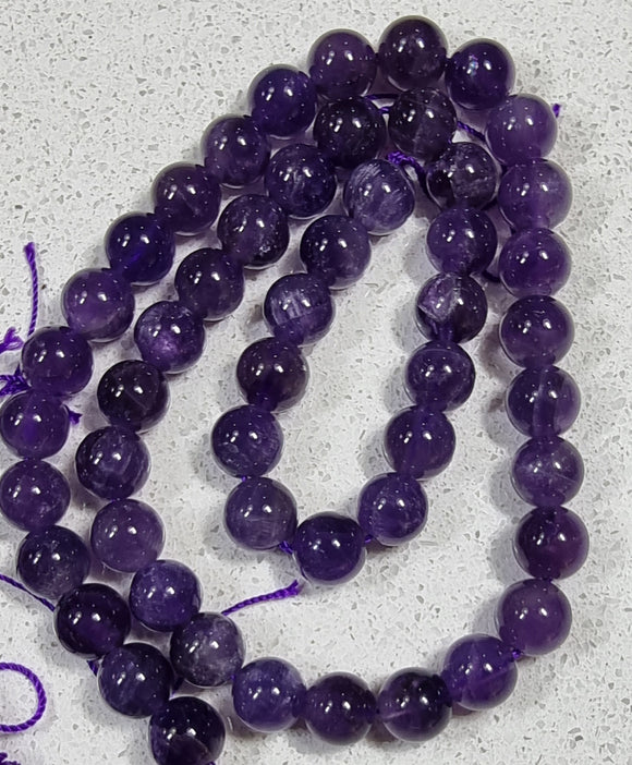 8MM NATURAL AMETHYST BEADS