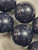 14MM SYNTHETIC BLUE GOLDSTONE BEADS - BLUE