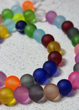 8MM GLASS BEADS - TRANSPARENT - FROSTED MIXED COLOURS