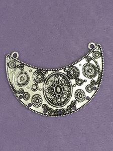 EAR/PENDANT BASE - 58 X 45MM - ANTIQUE SILVER